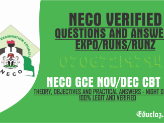 neco gce runs runz expo questions and answers